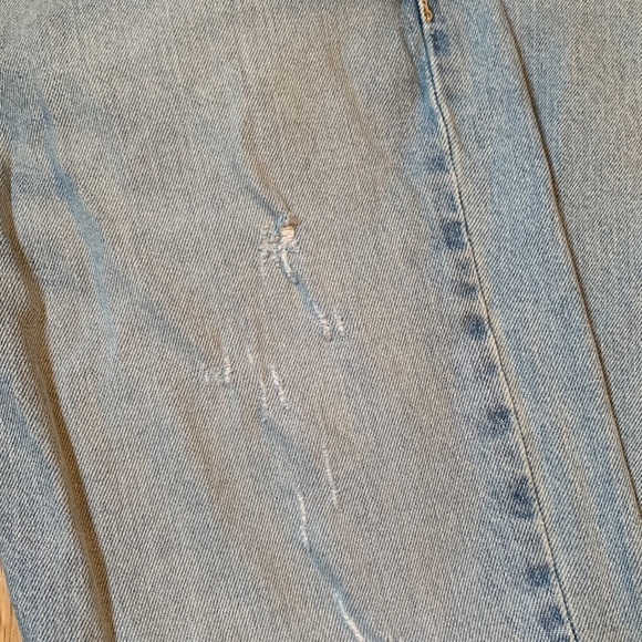 Levi’s 511 Slim Fit Light Wash Distressed Red Tab Mid-Rise Jeans Unisex 29W 32L - Picture 8 of 10